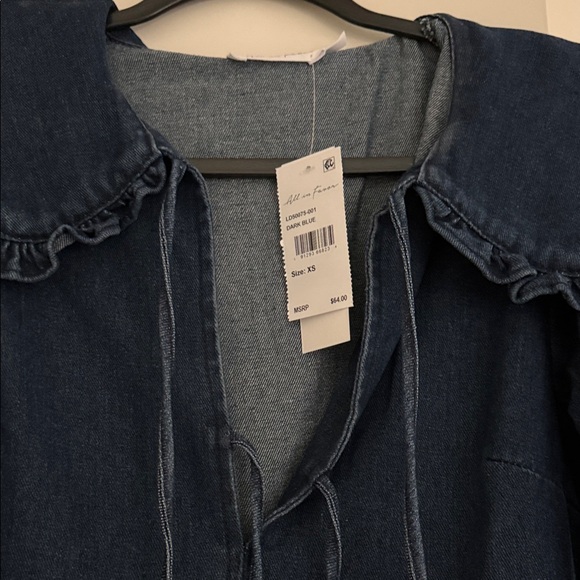 Dark Blue Ruffled Dress - Picture 2 of 3